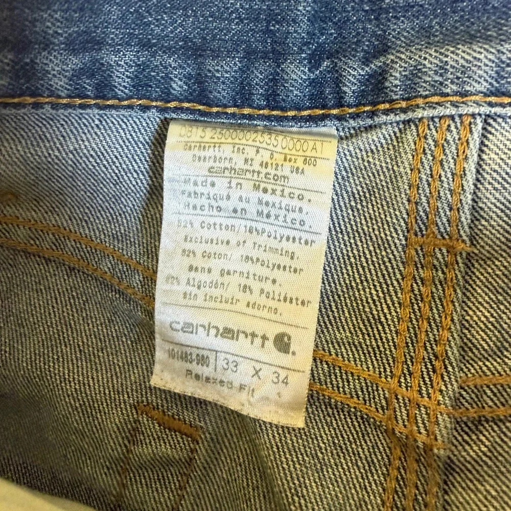 Carhartt‎ 101483-980 Mens Relaxed Fit Straight Leg Denim Jeans Blue 33x34